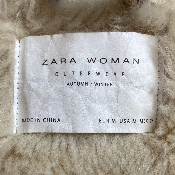 Zara Tan Shearling Coat - Picture 3 of 17